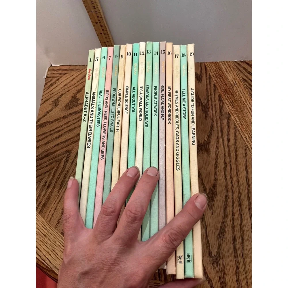 Vintage Kids Walt Disney Fun-to-Learn Library Book Set 16 Vol Multicolor